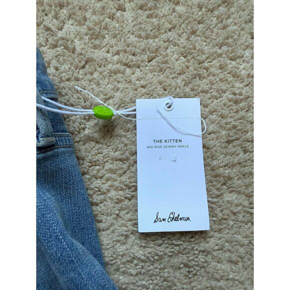 NWT Sam Edelman The Kitten Mid Rise Skinny Ankle Jeans Blue/Silver Women's 12/31 - Picture 10 of 11